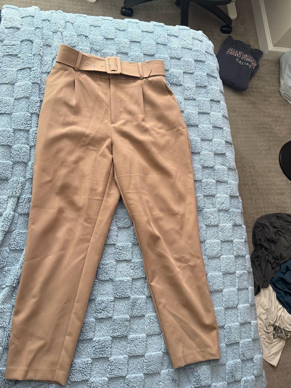 Zara High-Waist Belted Women's Trousers